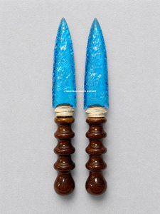 MUNTAHA AGATE Athame en obsidienne aqua polie de 10 pouces, fabriqué à la main, avec manche, pour les rituels païens et la décoration intérieure - Product Image 4