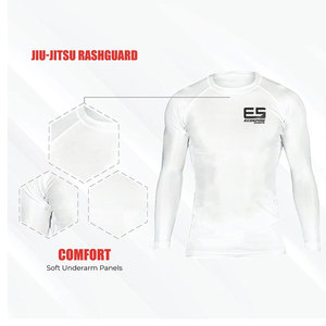 ออกแบบโลโก้ของคุณเอง เสื้อคอมเพรสชั่นผู้ชาย ผ้าเนื้อเดียว ใส่สบาย แห้งเร็ว ระบายอากาศได้ดี ผลิตจากผ้าสแปนเด็กซ์/โพลีเอสเตอร์ เหมาะสำหรับออกกำลังกาย - Product Image 4