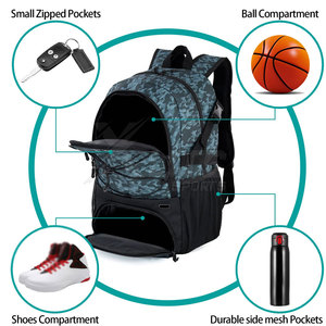 Sac de basket-ball spacieux de 30 à 40 L en tissu nylon durable de qualité supérieure pour l'entraînement, la pratique et le transport quotidien - Product Image 2
