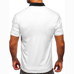 Chemises décontractées pour hommes en coton 100% uni avec logo personnalisé, grande taille, manches courtes, anti-plis, design simple, tissu jersey - Product Image 6