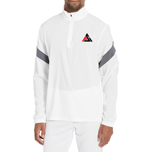 เสื้อแจ็คเก็ตเบสบอลแขนยาวสำหรับออกกำลังกาย  เสื้อแจ็คเก็ตเบสบอลแบบมีซิป 1/4 สำหรับทีม  สามารถสั่งทำได้ - Product Image 1