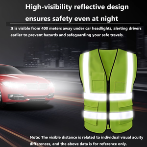 Chaleco de Seguridad Reflectante de Alta Visibilidad con Logotipo Personalizado al Mejor Precio, Impermeable, con Luz LED Intermitente, Clase 2, de Poliéster, Hecho en China - Product Image 5