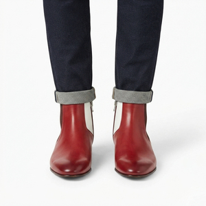 Botines de Cuero para Hombre, Estilo Business, con Logotipo Personalizado, Botas de Tobillo 100% Cuero con Cierre Lateral - Product Image 2
