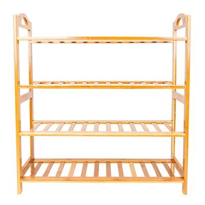 Scarpiera in bambù a 12 ripiani e 4 livelli, salvaspazio, colore legno, mobile per la casa per riporre le scarpe - Product Image 2