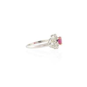 14K White <b>Gold</b> Ruby and Diamond Statement <b>Ring</b> - Product Image 4