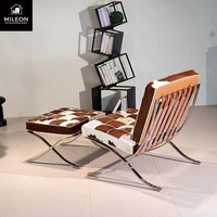 Fauteuil minimaliste italien en cuir de vachette, chaise individuelle de designer pour salon, balcon, fauteuil de détente type pouf
