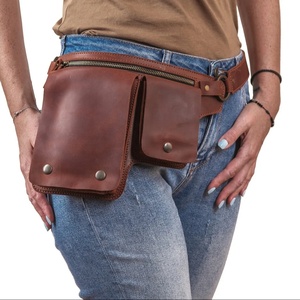 Sac banane unisexe en cuir véritable, style vintage décontracté, imperméable, avec sangle réglable, anti-plis, séchage rapide, anti-boulochage - Product Image 1