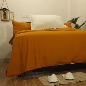 Juego de Fundas de Edredón 100% Lino Sólido Antibacteriano para Hotel, 400 Hilos, Suaves y Lavadas, para Uso Doméstico - Product Image 3