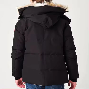 STITCH LAB Parka imperméable à capuche pour homme, couleur unie, en polyester épais, manteau d'hiver avec garniture en fourrure, vêtement d'extérieur décontracté, coupe classique - Product Image 4