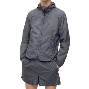 2026 Lightweight Waterproof Custom Nylon Windbreaker Short Set Zipper Closure Jogging Running Sets For <b>Men</b> - Product Image 1