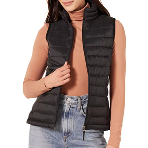 Gilet matelassé léger et décontracté pour femme, sans manches, respirant, en nylon, avec rembourrage chaud, col montant, pour l'hiver - Product Image 5