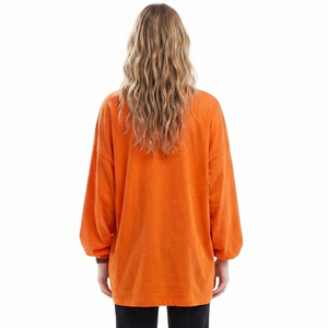 T-shirts décontractés pour femmes, style hip-hop, surdimensionnés, à manches longues, tricotés, col haut, coupe ample, style streetwear, t-shirts pour femmes, à porter au quotidien - Product Image 2