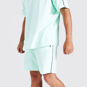 Conjunto de verano de camiseta y pantalones cortos extragrandes para hombre, ropa deportiva de verano para hombre, conjunto de verano de punto de algodón para hombre, proveedor de conjuntos de verano al por mayor. - Product Image 6