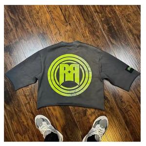 Custom Men <b>Drop</b> Shoulder Baggy Distressed Streetwear Dtg Printing Oversize Cropped t Shirt Cotton Vintage <b>Acid</b> Wash T Shirt - Product Image 3