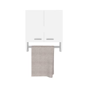 Armadietto per medicinali bianco da 20,30 pollici con 2 ripiani e 2 ante, incluso portasciugamani - Product Image 3