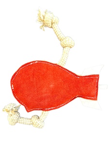 Juguete Masticable para Perro con Diseño de Cohete Rojo, Ecológico y Divertido, con Asas de Cuerda, Cuero Resistente, Textil de Gamuza, para Uso en Interiores, Tamaño Mediano - Product Image 4