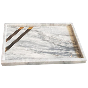 Marvelous Design <b>Table</b> Decorative Food Serving Tray Tea and <b>Coffee</b> Serving Tray Made of Marble Tray for Hotel Restaurant Supply - Product Image 5