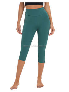 Femmes yoga capri leggings sans couture gym formation stretch respirant flexible doux compression fit confortable taille haute porter - Product Image 2