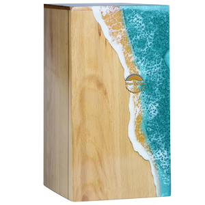 Urna Funeraria de Color Marrón con Diseño de Agua de Mar para Cenizas Humanas o de Mascotas, Inspirada en el Océano, por AYAANS - Product Image 2