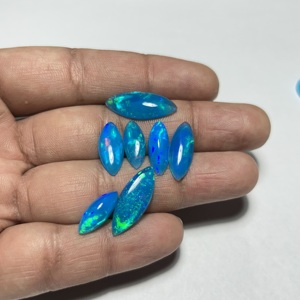 Ópalo Azul Etíope Genuino, Gema Suelta con Claridad y Destello de Fuego Arcoíris, Ópalo de Fuego Welo para Joyería, Ópalo en Forma de Marquesa - Product Image 6