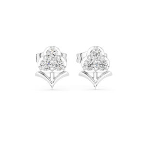 Boucles d'oreilles de fiançailles en or rose 14 carats avec diamant rond cultivé en laboratoire pour femmes |   Nouveau diamant cultivé - Product Image 3