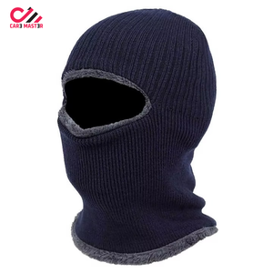 Pasamontañas de esquí a cuadros 100% algodón con bordado de logotipo personalizado, gorro de punto de 3 orificios para motocicleta, tallas y colores personalizables - Product Image 3