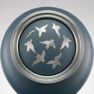 Indian Handcrafted Aluminum Cremation Urn - Premium Metal Urn for Human Ashes - Polished <b>Memorial</b> <b>Vase</b> with Secure Lid for Buri - Product Image 3