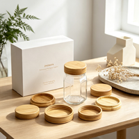 Couvercle en bois à vis en bambou de qualité alimentaire personnalisé pour bocaux à épices en verre, couvercle rond pour bocaux, fourniture directe d'usine pour les besoins de stockage et d'emballage