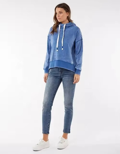 Sweat-shirt à capuche en molleton pour femme, col châle, bleu personnalisé, effet brillant, style Foxwood, vente en gros, fabricant, en vrac, vierge, premium - Product Image 2