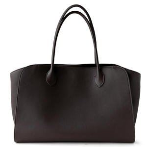 Genuine Leather Tote Bag Solid Color Minimalist Style Zipper Closure <b>Large</b> Capacity <b>Handbag</b> for Women Daily Use All Seasons - Product Image 6