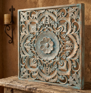 Panel Decorativo de Pared Tallado a Mano en MDF, Estilo Art Deco Tradicional, para Oficina u Hogar, Tema de Cumpleaños, Paquete Individual - Product Image 1