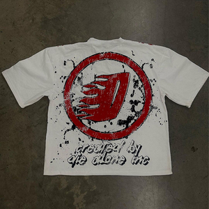 เสื้อยืดโอเวอร์ไซส์พิมพ์ลาย DTG ผ้าคอตตอนหนา งานกราฟิกความละเอียดสูง ทรงหลวม แขนสั้น คอกลม ทันสมัย - Product Image 2