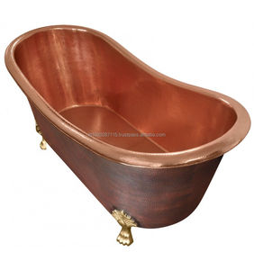 Bañera de cobre con acabado antiguo que aporta encanto de la antigua época a los interiores de baños clásicos y coloniales de forma hermosa. - Product Image 5