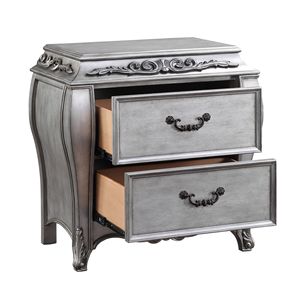 Comodino Vintage platino 2 cassetti mobili eleganti ed eleganti - Product Image 2