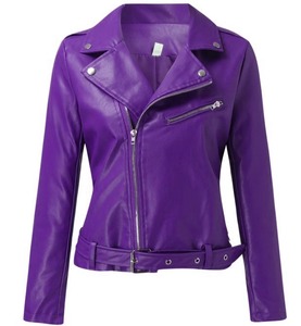 Veste en cuir véritable pour femme, élégante, en cuir d'agneau véritable, manches longues - Product Image 3