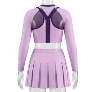 Tenues de cheerleading imprimées à paillettes métalliques, vêtements de performance brillants et élégants, couleurs d'équipe personnalisées, Spandex/Polyester, National - Product Image 2