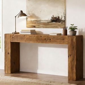 Consolle Lunga Moderna di Lusso in Pino e Quercia per Soggiorno, Ingresso, Appartamento, Hotel - Product Image 1