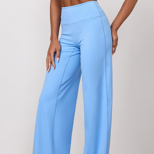 Pantalon de yoga évasé pour femme à taille haute avec effet ventre plat, respirant, pour le sport, personnalisable avec logo – Vente en gros OEM - Product Image 1