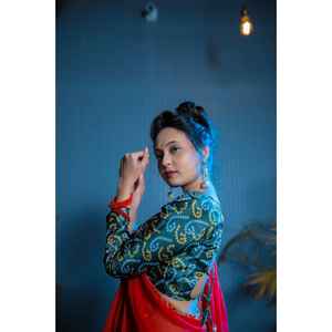 Saree de soirée avec broderie et miroir pour vêtements de club - Product Image 1