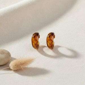 Pendientes de Resina con Acabado Brillante en Forma Redonda, Regalos y Artesanías, Pendientes de Resina Hechos a Mano, Joyería de Moda - Product Image 2