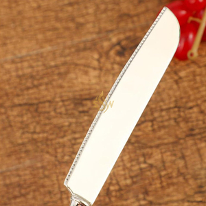 Nouvel ensemble de couteau et spatule à gâteau de mariage en acier inoxydable, avec manche floral, pour la présentation de gâteaux - Product Image 3