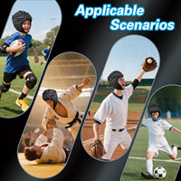 Protectores de cabeza para rugby, casco de fútbol suave, protección ligera para la cabeza, equipo de seguridad ajustable, transpirable, con absorción de impactos