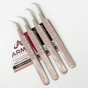 Pinzas para Extensión de Pestañas de Acero Inoxidable Ecológicas con Recubrimiento Rosa y Diseño de Corazón, Sostenibles, Duraderas, con Punta de Precisión - Product Image 4