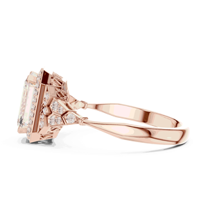 Elegante anillo de diamante cultivado en laboratorio con corte radiante en oro macizo para regalos de compromiso, boda, aniversario, fiestas y ocasiones especiales. - Product Image 4