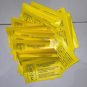 Etiqueta de seguridad duradera de satén amarillo para bolsas Jumbo | Etiqueta de advertencia antiestática para zonas de gas-Adhesivo fuerte para uso industrial - Product Image 4