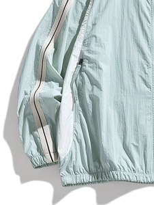 <b>Light</b> Green Hooded Windbreaker <b>Jacket</b> Unisex Quick Dry Polyester Canvas Casual Autumn Sporty Zipper Closure Loose Fit Regular - Product Image 6