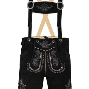 Pantalones de Cuero Bávaros Personalizados para Hombre, Lederhosen de Cuero Genuino, Ecológicos, Transpirables, Bordados, OEM, Venta al por Mayor, Oktoberfest Alemán - Product Image 1