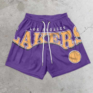 Shorts de basketball athlétiques respirants avec logo d'équipe personnalisé, 100 % polyester, taille haute, séchage rapide, légers, pour le sport - Product Image 4