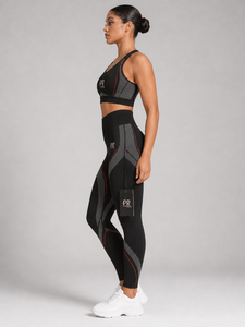 Ensemble de yoga pour femme de haute qualité avec logo personnalisé, écologique, taille haute, legging sans couture avec logo frontal, soutien-gorge, grandes tailles, service OEM tendance - Product Image 2
