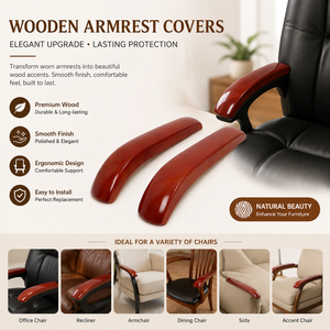 Couvre-accoudoirs de chaise en bois d'érable massif OEM ODM, couleur personnalisée, design traditionnel, durable, installation facile pour mobilier de bureau - Product Image 3